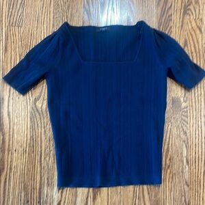 Frnch Paris chantilly ribbed short sleeve sweater medium